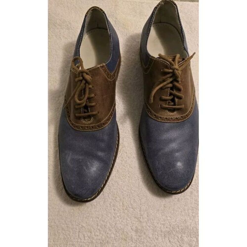Mens Cole Haan Dress Shoe- Size 9.5 Navy Blue And Tan. Gently Worn